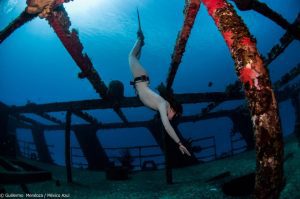 Freediving Shipwreck in Isla Mujeres Mexico