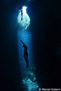 Freediving in The Pit cenote