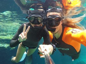 Freediving Courses in Cenotes by Freefall Academy. Valentina Kochian and Tyler Van Roden in Mexico (Sea of Cortes, Baja California Sur and Caribbean Sea, Tulum, Playa del Carmen and Cancun)