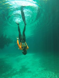 Freediving in casa cenote