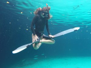 Casa cenote apnea meditacion. Freediver: Valentina Kochian